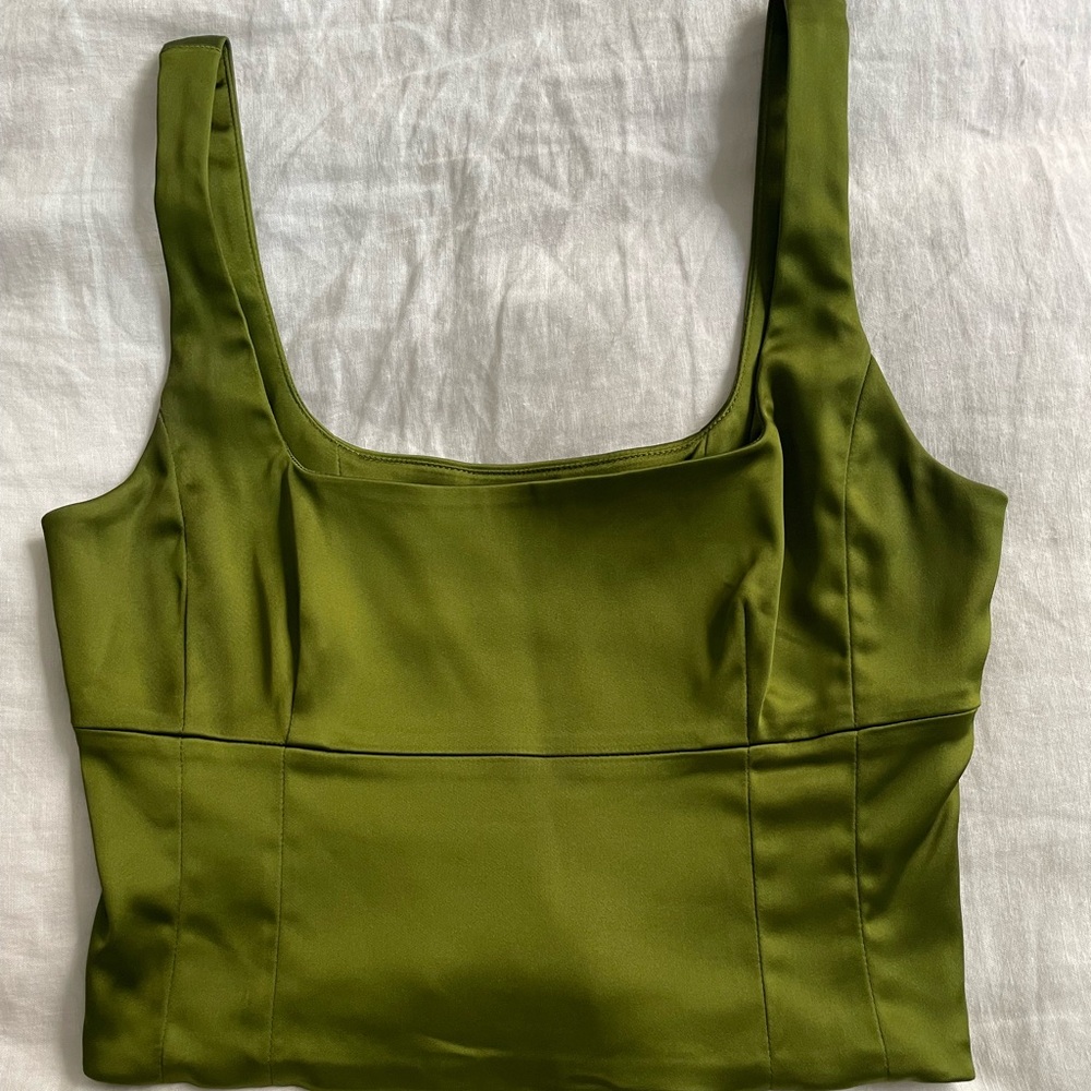 Wilfred cropped silk top